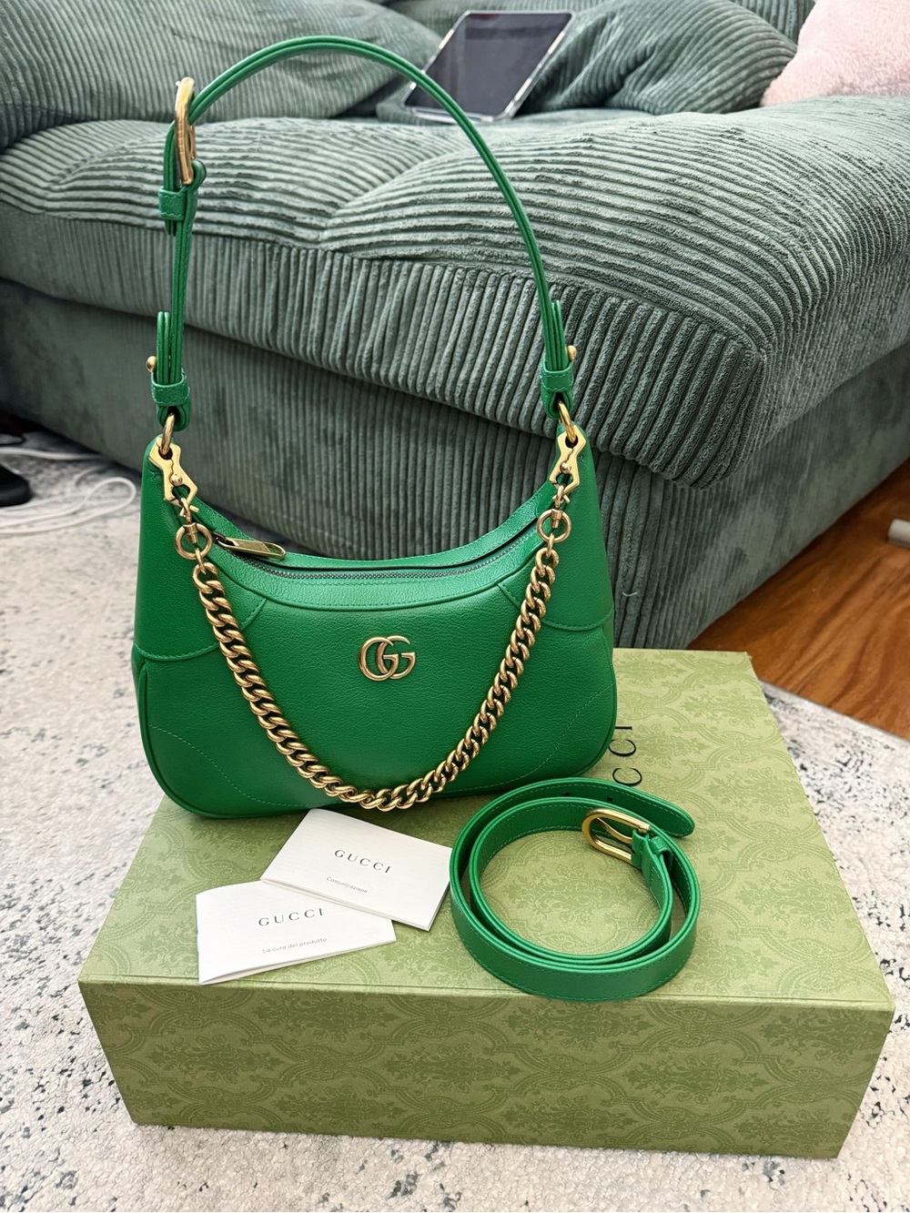 🆕 Gucci Aphrodite Small Shoulder Bag in Green